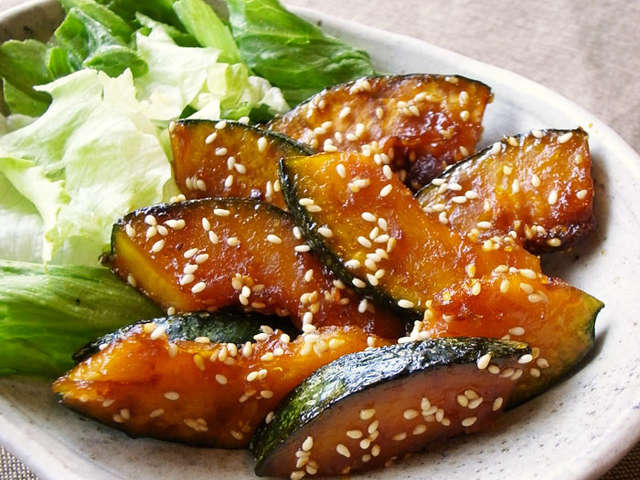 フライパンで!簡単かぼちゃの甘辛焼き